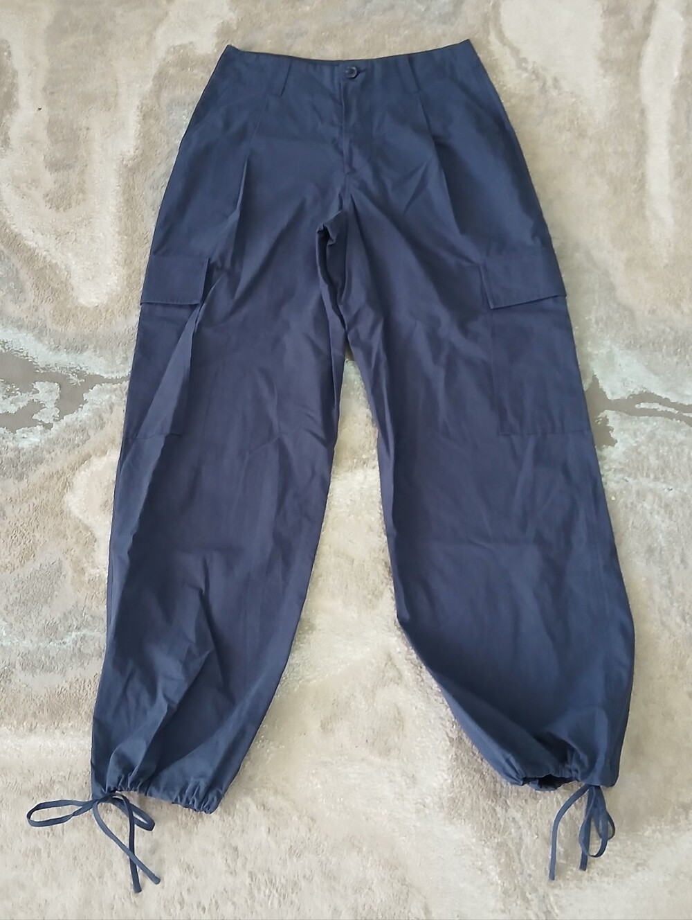 No. 6 Store  Navy Cargo Jogger Pants - Casual Drawstring Hem